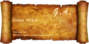 Gass Alba névjegykártya